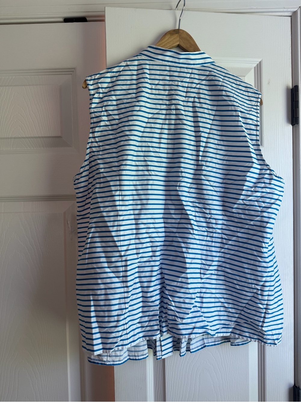 Jones New York White and Blue Striped Sleeveless Tank - Picture 6 of 10